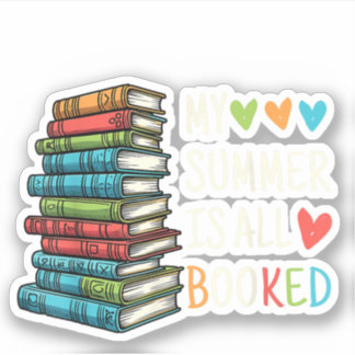 Mijn zomer is helemaal geboekt boek lezen grappig sticker
