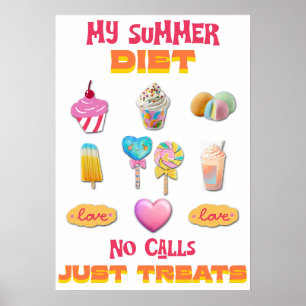 Mijn zomerdieet Geen oproepen alleen lekkers Poster