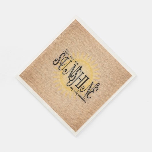 Mijn zonneschijn op Burlap Servet (Hoek)