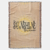 Mijn zonnige aan Burlap Deken (Voorkant Verticaal)