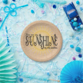 Mijn zonnige aan Burlap Papieren Bordje (Feest)