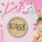 Mijn zonnige aan Burlap Papieren Bordje (Feest)