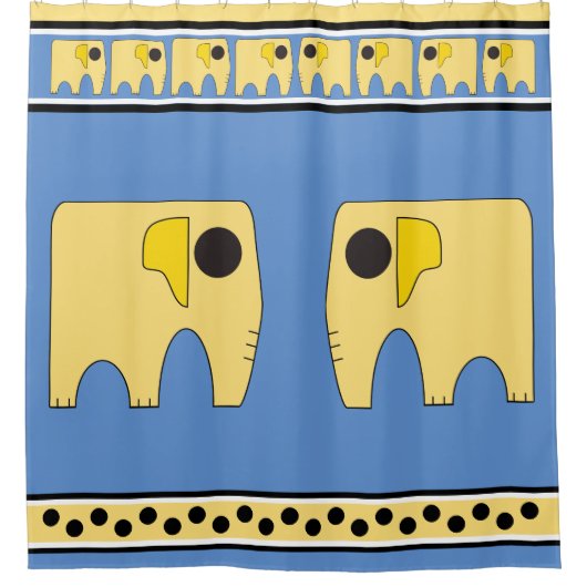 Mijn zonnige gele olifanten douchegordijn (Voorkant)