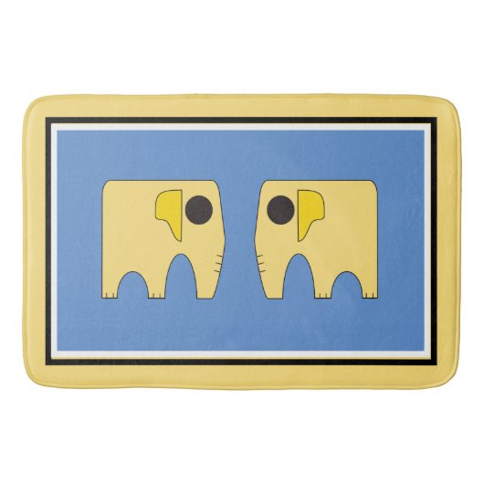Mijn zonnige olifant op blauw badmat (Voorkant)