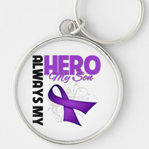 Mijn zoon altijd mijn helm - Paars lintje Sleutelhanger