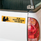 Mijn zoon beschermt je vrijheid (legervader) bumpersticker (Op Truck)