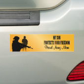 Mijn zoon beschermt je vrijheid (mam van het leger bumpersticker (Op auto)