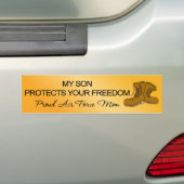 Mijn zoon beschermt uw vrijheid bumpersticker (Op auto)