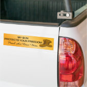 Mijn zoon beschermt uw vrijheid bumpersticker (Op Truck)