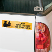 Mijn zoon beschermt uw vrijheid (nationale garde v bumpersticker (Op Truck)
