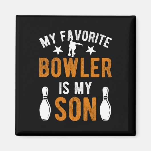 Mijn zoon Bowling vader van een Bowler vader Bowli Magneet (Voorkant)
