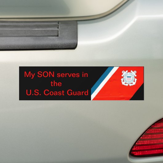 mijn zoon dient de USCG Bumpersticker (Op auto)
