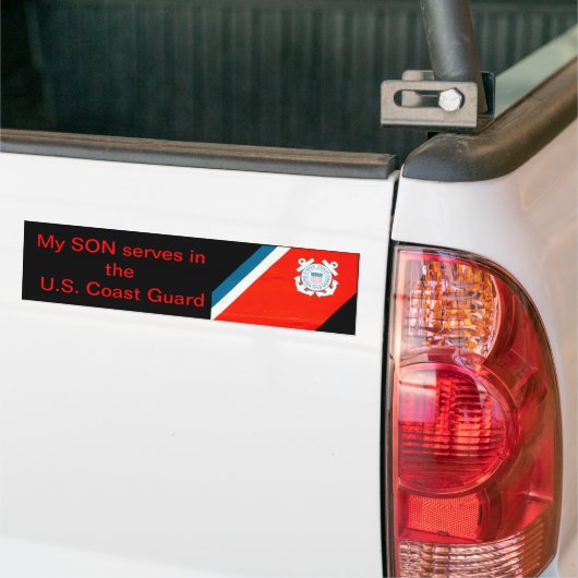 mijn zoon dient de USCG Bumpersticker (Op Truck)