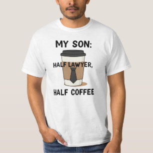 Mijn zoon: half advocaat, half koffie t-shirt