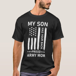 Mijn zoon heeft je rug trots leger mam - USA Ameri T-shirt