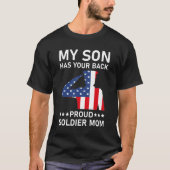 Mijn zoon heeft je rug trots leger mam - USA Ameri T-shirt (Voorkant)