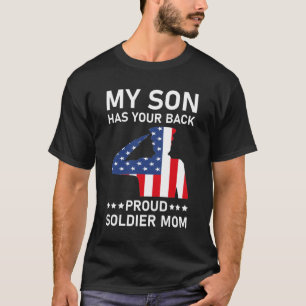 Mijn zoon heeft je rug trots leger mam - USA Ameri T-shirt