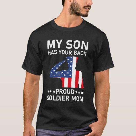 Mijn zoon heeft je rug trots leger mam - USA Ameri T-shirt (Voorkant)