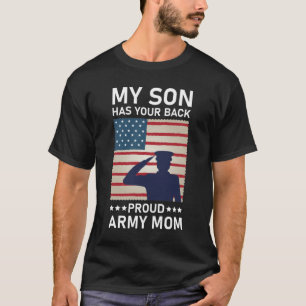 Mijn zoon heeft je rug trots leger mam - USA Ameri T-shirt