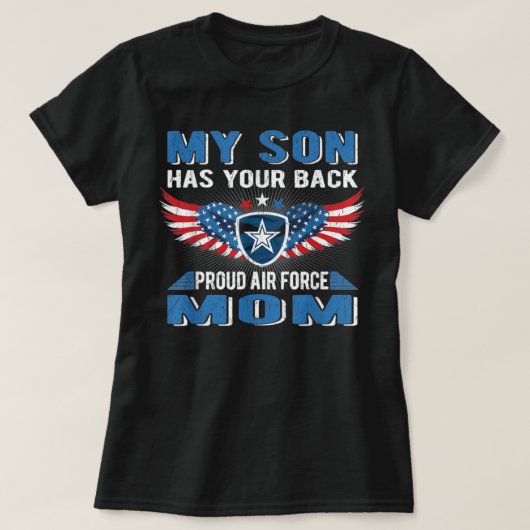 Mijn zoon heeft je rugzak van de luchtmacht. t-shirt (Design voorkant)