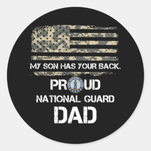 Mijn zoon heeft je vader van de nationale garde ronde sticker