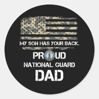 Mijn zoon heeft je vader van de nationale garde ronde sticker