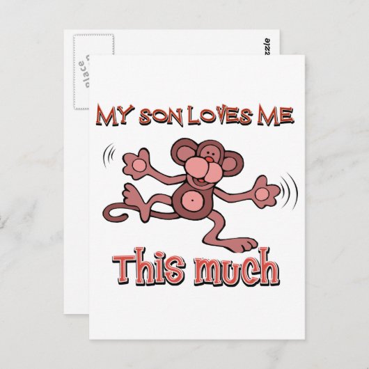 Mijn zoon houdt zo veel van me briefkaart (Voorkant / Achterkant)