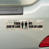 Mijn zoon in de wet dient in het leger bumpersticker (Op auto)