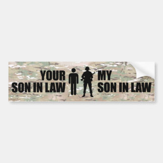 Mijn zoon in de wet dient in het leger bumpersticker