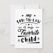 Mijn zoon in de wet is mijn favoriete kind bedankkaart (Voorkant)