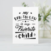 Mijn zoon in de wet is mijn favoriete kind bedankkaart (Staand voorkant)