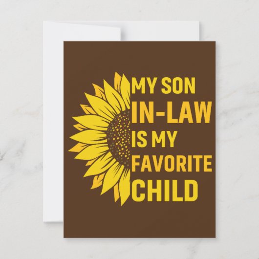 Mijn zoon in de wet is mijn favoriete kind bedankkaart (Voorkant)