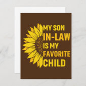 Mijn zoon in de wet is mijn favoriete kind bedankkaart (Voorkant / Achterkant)