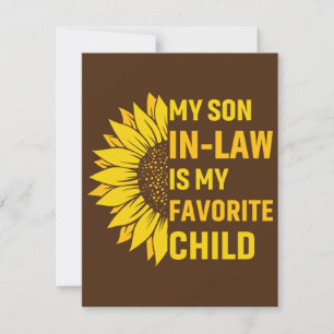 Mijn zoon in de wet is mijn favoriete kind bedankkaart