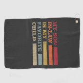 Mijn zoon in de wet is mijn favoriete kind grappig golfhanddoek (Horizontaal)