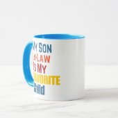 Mijn zoon in de wet is mijn favoriete kind grappig mok (Voorkant links)