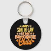 Mijn zoon in de wet is mijn favoriete kind grappig sleutelhanger (Achterkant)