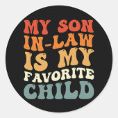 Mijn zoon in de wet is mijn favoriete kinderfamili ronde sticker (Voorkant)