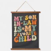 Mijn zoon in de wet is mijn favoriete kinderretro  hangend wandkleed (Voorkant)