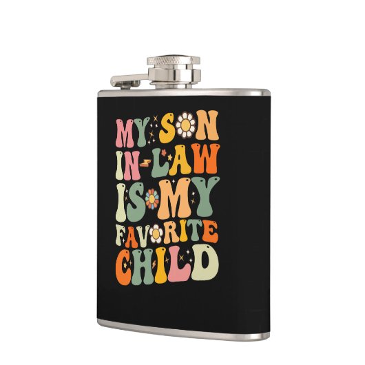 Mijn zoon in de wet is mijn favoriete kinderretro  heupfles (Links)