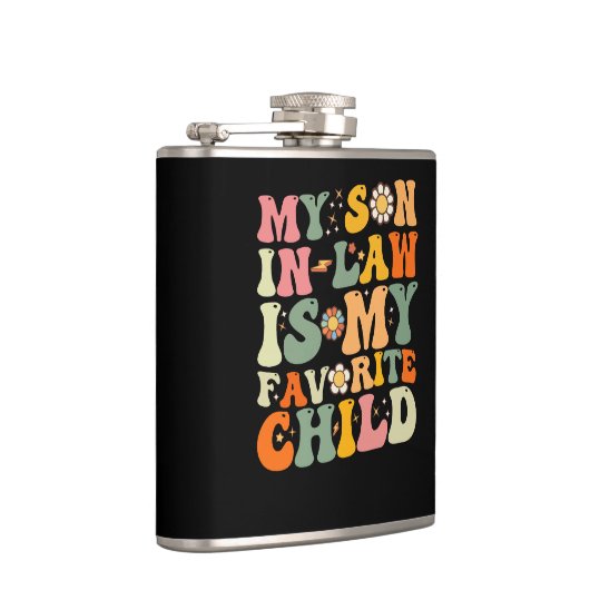 Mijn zoon in de wet is mijn favoriete kinderretro  heupfles (Rechts)