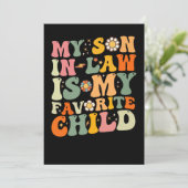 Mijn zoon in de wet is mijn favoriete kinderretro  kaart (Staand voorkant)