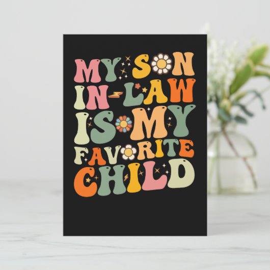 Mijn zoon in de wet is mijn favoriete kinderretro  kaart (Staand voorkant)