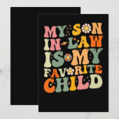 Mijn zoon in de wet is mijn favoriete kinderretro  kaart (Voorkant / Achterkant)