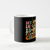 Mijn zoon in de wet is mijn favoriete kinderretro  koffiemok (Voorkant links)