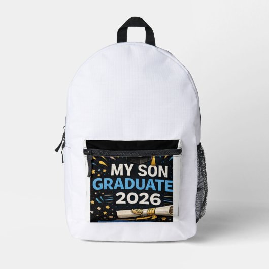 Mijn zoon is afgestudeerd 2026 bedrukte rugzak (Voorkant)