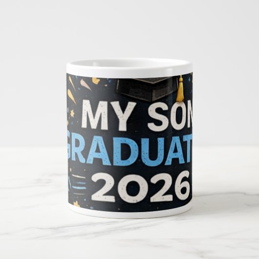 Mijn zoon is afgestudeerd 2026 grote koffiekop (Voorkant)