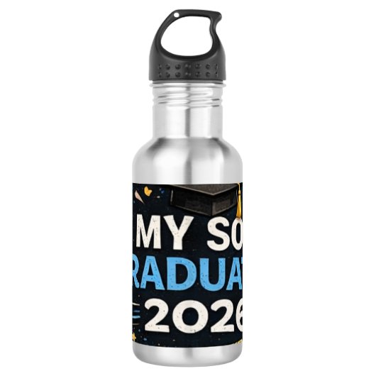 Mijn zoon is afgestudeerd 2026 waterfles (Voorkant)