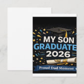 Mijn zoon is afgestudeerd in 2026 informatiekaartje (Voorkant / Achterkant)