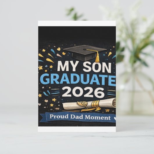 Mijn zoon is afgestudeerd in 2026 informatiekaartje (Staand voorkant)